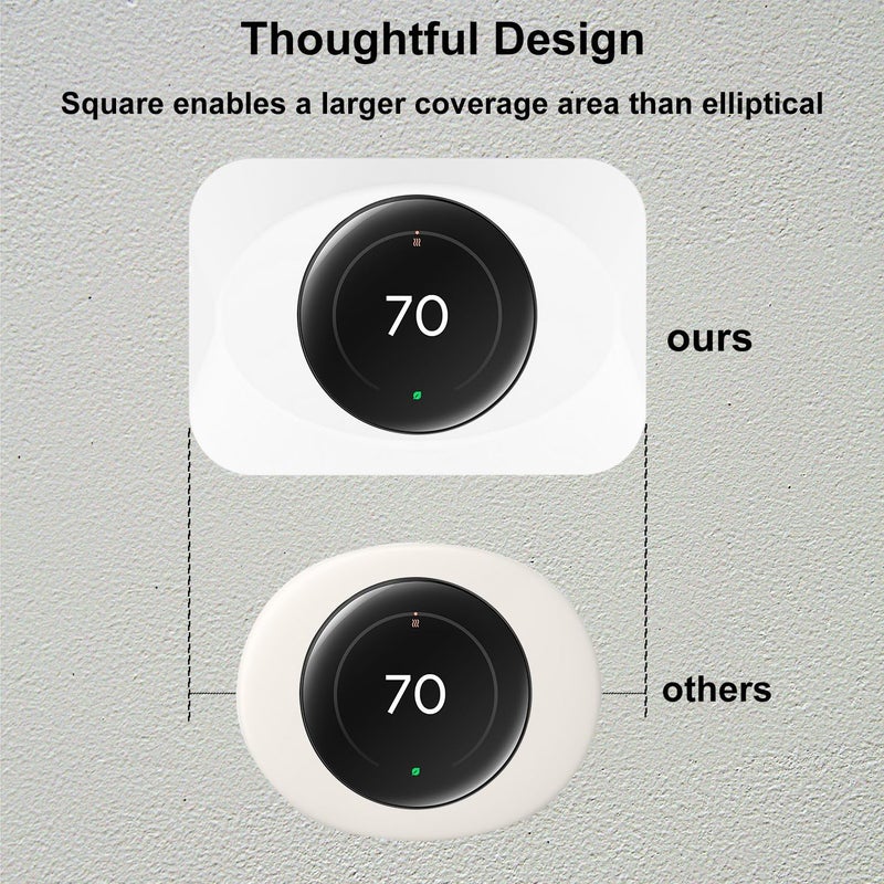 BAOKZZOM Nest Thermostat Wall Plate Cover Compatible with Google Nest Learning Thermostat (4th Gen)  Practical Nest Learning Thermostat 4 Trim Kit Accessory  Snap fit Design (White  1 Pack) - Image 4